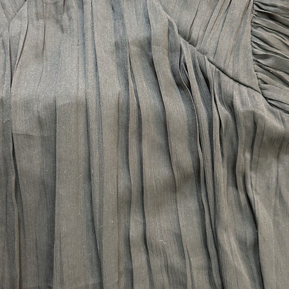 ASOS Black Pleated Chiffon‎ Blouse Open Back Tie size 4 - Picture 5 of 8